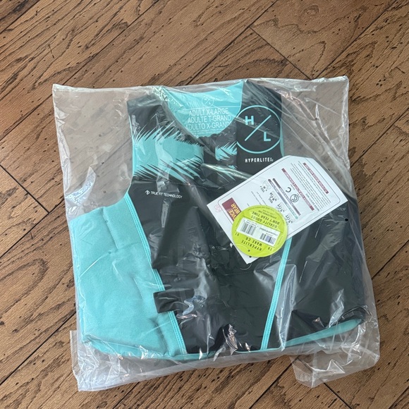 Hyperlite Women’s Black and Aqua Life Vest - Picture 1 of 4